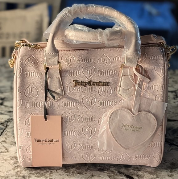🆕📢📢 Last One... Juicy Couture Heart Embossed Satchel - Picture 2 of 11